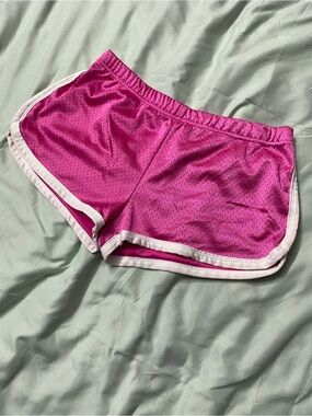 Lagaci Sport "I ❤️ My Boyfriend" Mesh Shorts - Pink Y2K Booty Shorts Size Large